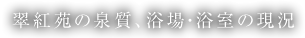 翠紅苑の泉質、浴場・浴室の現況